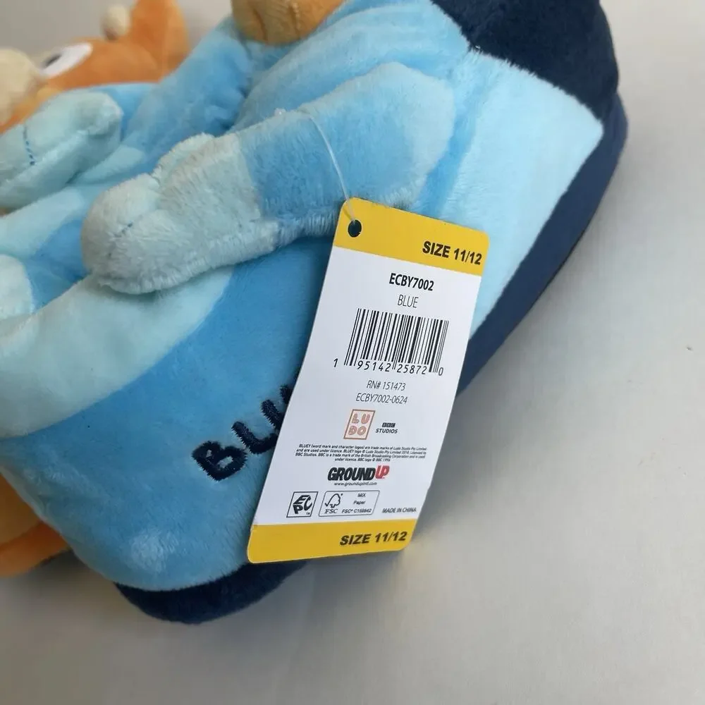 Bluey & Bingo‎ Cute Slippers Toddler Kids Size 11-12 Plush Indoor House Shoes